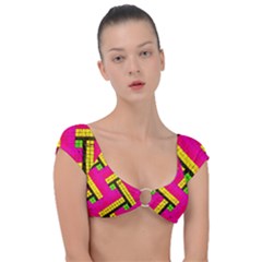 Pop Art Mosaic Cap Sleeve Ring Bikini Top by essentialimage365