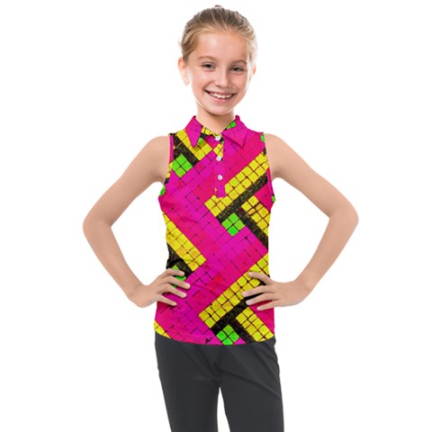 Pop Art Mosaic Kids  Sleeveless Polo Tee by essentialimage365