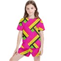 Pop Art Mosaic Kids  Tee and Sports Shorts Set View1