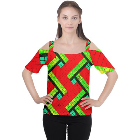 Pop Art Mosaic Cutout Shoulder Tee by essentialimage365