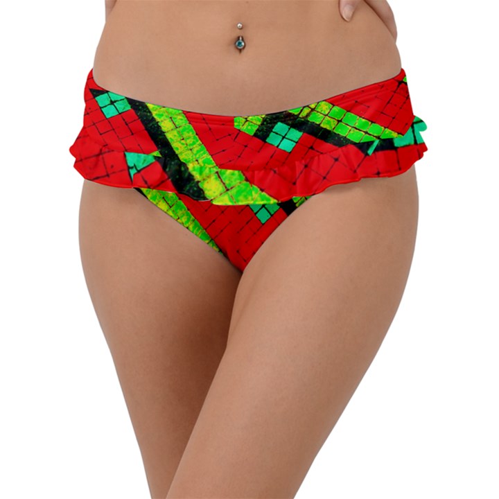 Pop Art Mosaic Frill Bikini Bottom