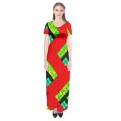 Pop Art Mosaic Short Sleeve Maxi Dress by essentialimage365