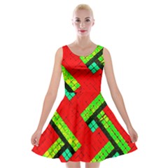 Pop Art Mosaic Velvet Skater Dress by essentialimage365