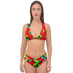 Pop Art Mosaic Double Strap Halter Bikini Set by essentialimage365