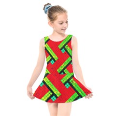 Pop Art Mosaic Kids  Skater Dress Swimsuit by essentialimage365