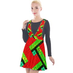 Pop Art Mosaic Plunge Pinafore Velour Dress by essentialimage365