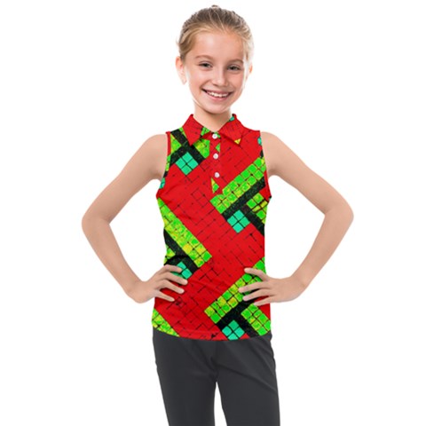 Pop Art Mosaic Kids  Sleeveless Polo Tee by essentialimage365