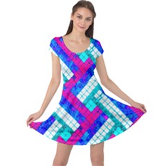 Pop Art Mosaic Cap Sleeve Dress by essentialimage365