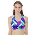 Pop Art Mosaic Sports Bra with Border View1