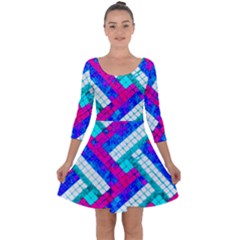 Pop Art Mosaic Quarter Sleeve Skater Dress by essentialimage365