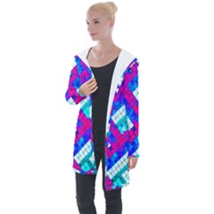 Pop Art Mosaic Longline Hooded Cardigan by essentialimage365