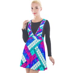 Pop Art Mosaic Plunge Pinafore Velour Dress by essentialimage365