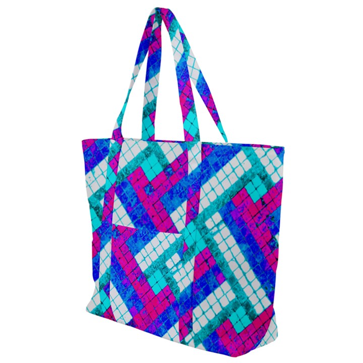 Pop Art Mosaic Zip Up Canvas Bag