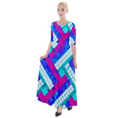 Pop Art Mosaic Half Sleeves Maxi Dress by essentialimage365