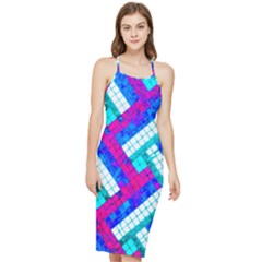 Pop Art Mosaic Bodycon Cross Back Summer Dress