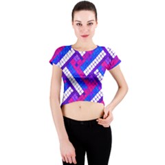 Pop Art Mosaic Crew Neck Crop Top by essentialimage365