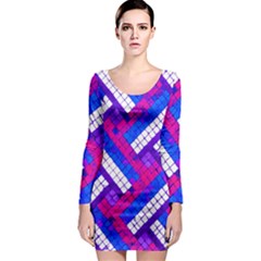 Pop Art Mosaic Long Sleeve Bodycon Dress by essentialimage365