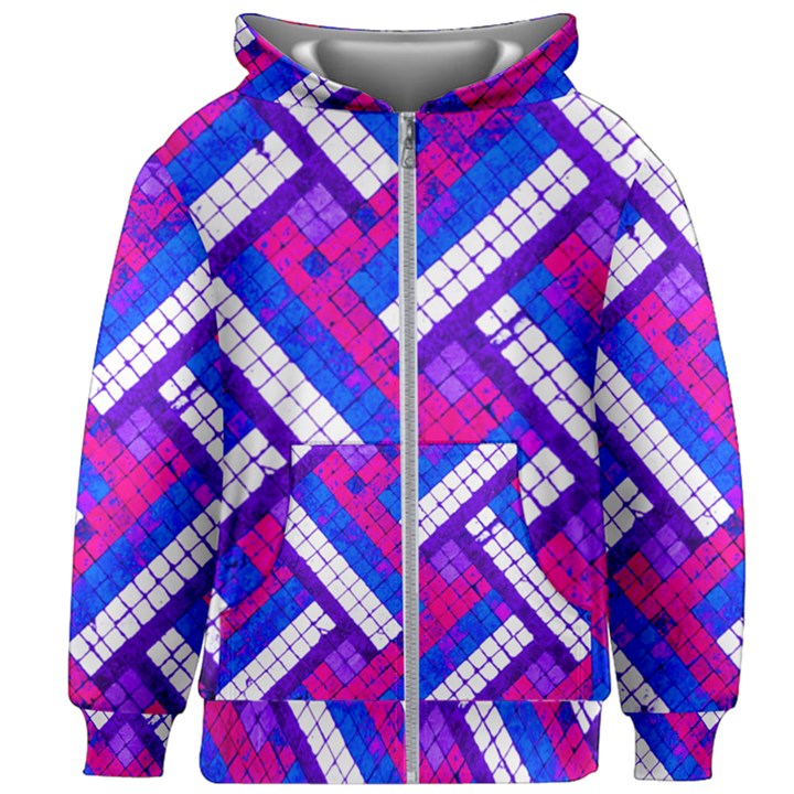 Pop Art Mosaic Kids  Zipper Hoodie Without Drawstring