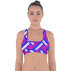 Pop Art Mosaic Cross Back Hipster Bikini Top  by essentialimage365