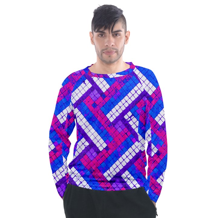 Pop Art Mosaic Men s Long Sleeve Raglan Tee