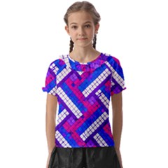 Pop Art Mosaic Kids  Frill Chiffon Blouse by essentialimage365