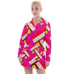 Pop Art Mosaic Women s Long Sleeve Casual Dress by essentialimage365