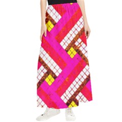 Pop Art Mosaic Maxi Chiffon Skirt