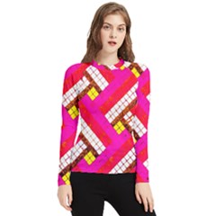 Pop Art Mosaic Women s Long Sleeve Rash Guard