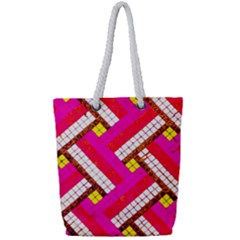 Pop Art Mosaic Full Print Rope Handle Tote (small) by essentialimage365