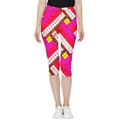 Pop Art Mosaic Inside Out Lightweight Velour Capri Leggings 