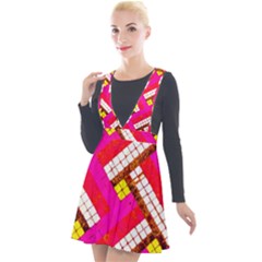 Pop Art Mosaic Plunge Pinafore Velour Dress by essentialimage365