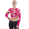 Pop Art Mosaic Long Sleeve Cropped Velvet Jacket View1