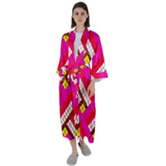 Pop Art Mosaic Maxi Satin Kimono by essentialimage365