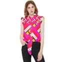 Pop Art Mosaic Frill Detail Shirt View1