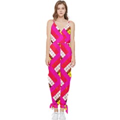 Pop Art Mosaic Sleeveless Tie Ankle Jumpsuit by essentialimage365