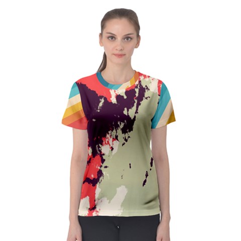 Abstract Colorful Pattern Women s Sport Mesh Tee by AlphaOmega