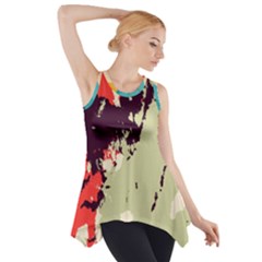 Abstract Colorful Pattern Side Drop Tank Tunic by AlphaOmega