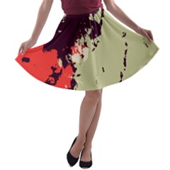 Abstract Colorful Pattern A-line Skater Skirt by AlphaOmega