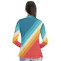 Abstract Colorful Pattern Drape Collar Cardigan View2