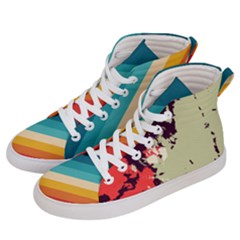 Abstract Colorful Pattern Women s Hi-top Skate Sneakers by AlphaOmega