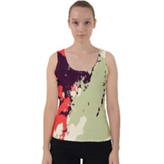 Abstract Colorful Pattern Velvet Tank Top by AlphaOmega