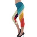 Abstract Colorful Pattern Lightweight Velour Capri Leggings  View3