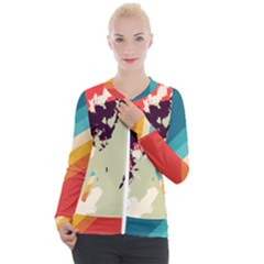 Abstract Colorful Pattern Casual Zip Up Jacket by AlphaOmega