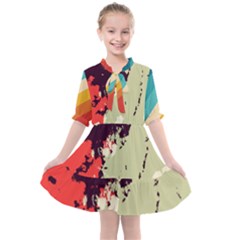 Abstract Colorful Pattern Kids  All Frills Chiffon Dress by AlphaOmega