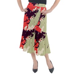 Abstract Colorful Pattern Midi Mermaid Skirt by AlphaOmega