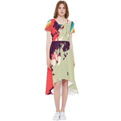 Abstract Colorful Pattern High Low Boho Dress by AlphaOmega