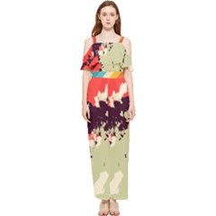 Abstract Colorful Pattern Draped Sleeveless Chiffon Jumpsuit