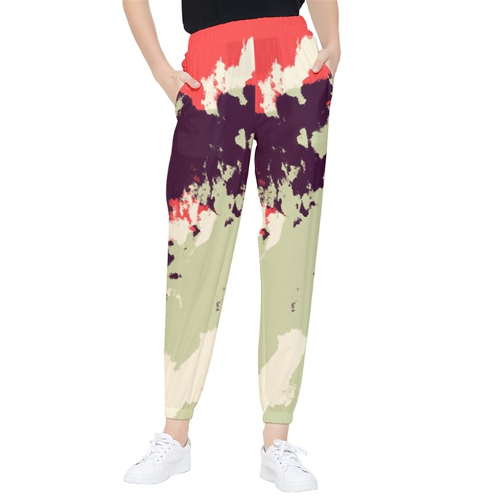 Abstract Colorful Pattern Tapered Pants