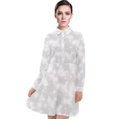 Rose White Long Sleeve Chiffon Shirt Dress