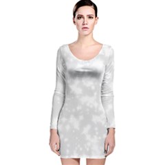 Rose White Long Sleeve Velvet Bodycon Dress